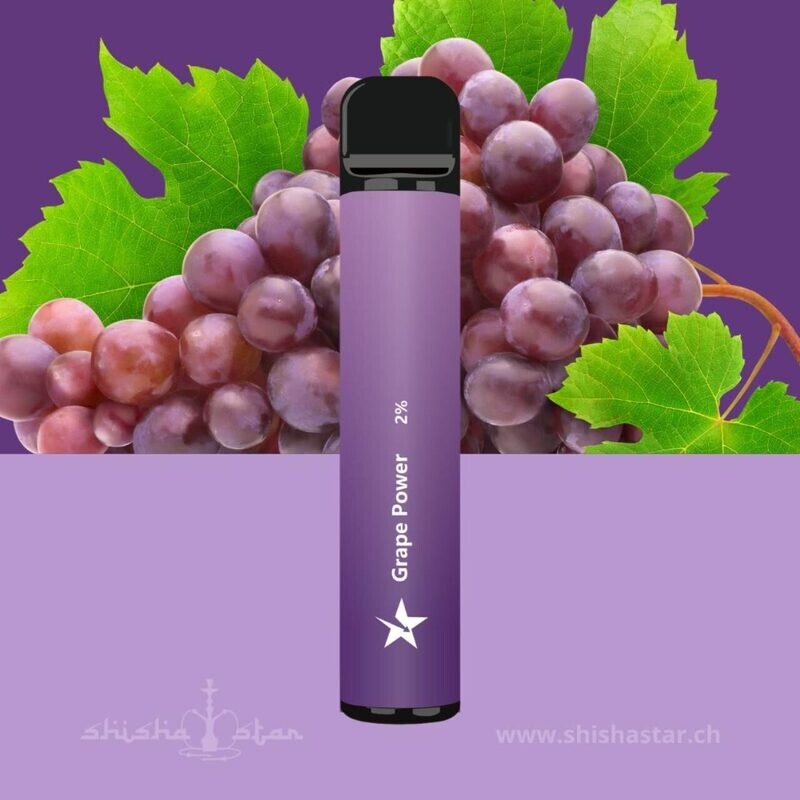 STARSMOKE Grape Power 2500 Puffs 2% Nic.10 Stk