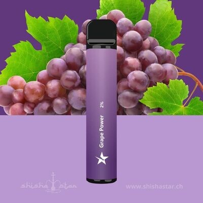 STARSMOKE Grape Power 2500 Puffs 2% Nic.10 Stk
