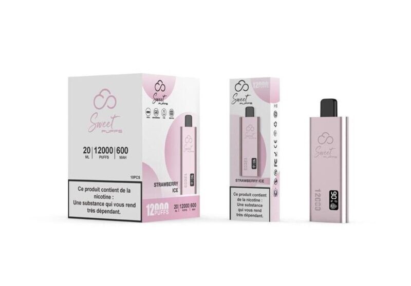 Sweet Puffs Strawberry Ice 12000 Puffs 2% Nic.1 Stk.