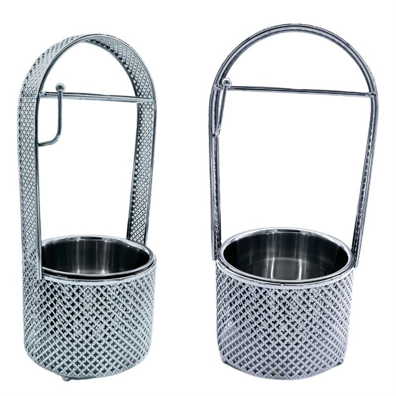 Kohlebehälter Silber Klein