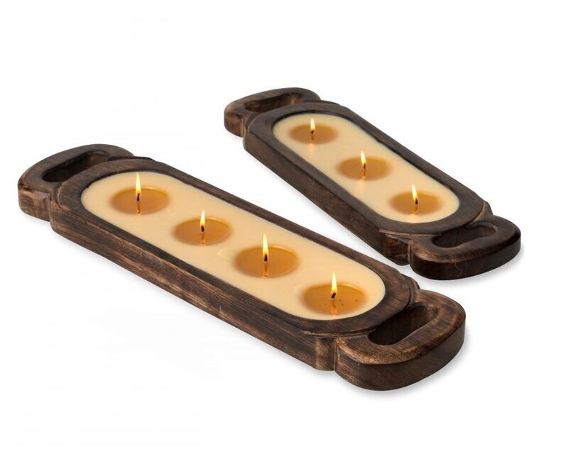 Himalayan Candle - Wooden Medium 40oz Tobacco Bark