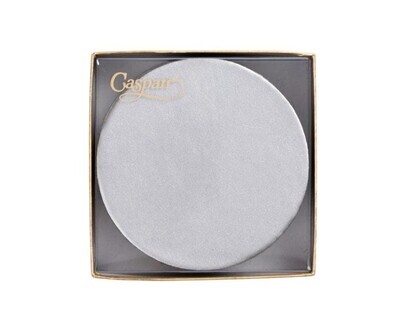 Round Luster Felt-Backed Coasters in Silver