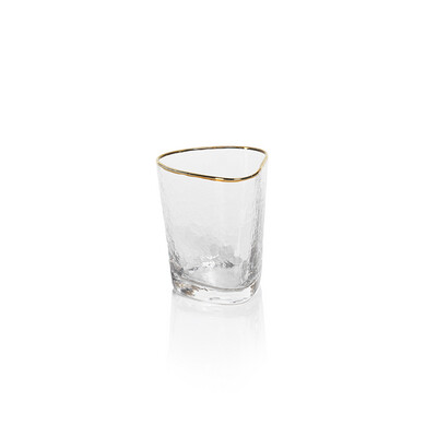 Aperitivo Triangular DOF Glass-Clear w/Gold Rim