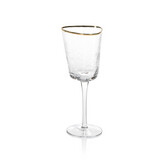 Aperitivo Triangular Wine Glass-Clear w/Gold Rim