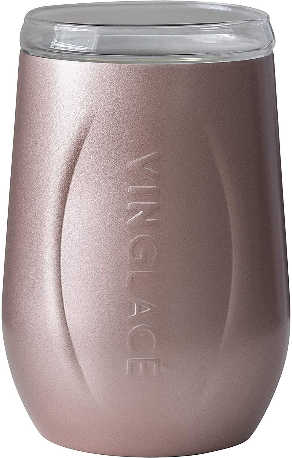 Glass Lined Wine Glass, Color: Rose Gold