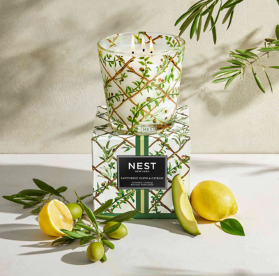 Nest Specialty 3 Wick Candle Santorini Olive & Citron