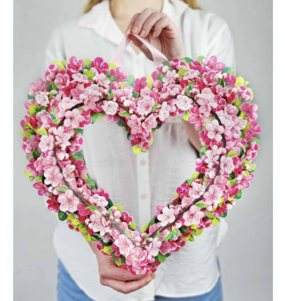 Cherry Blossom Heart Wreath