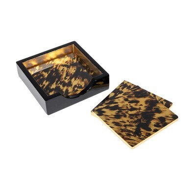 Tortoiseshell Set Of 4 Lacquer Coasters
