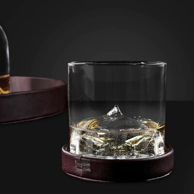 Whiskey Leather Coasters - Set Of 4