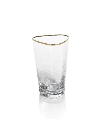 Aperitivo Triangular Highball Glass - Clear with Gold Rim