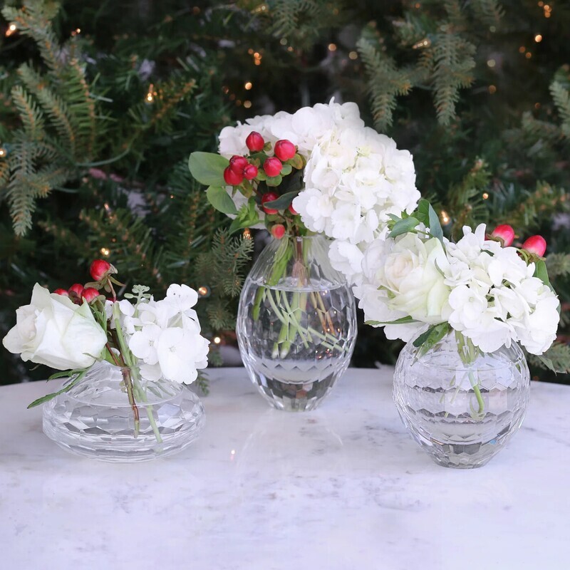 GLASS Faceted Teardrop Bud Vase (Clear)