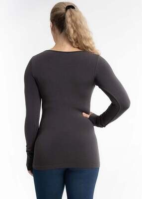 Long Sleeve Top w/Round Collar