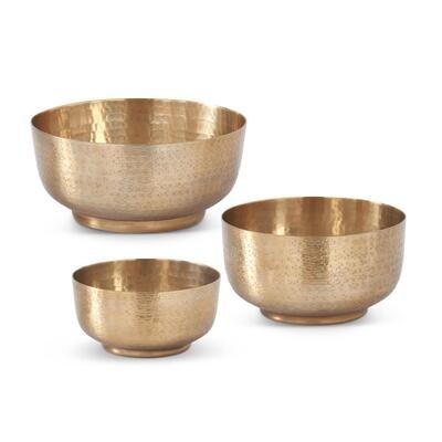 Textured Antiqued Gold Footed Bowls