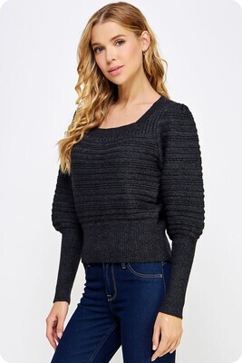 Textured Heather Knit Sweater