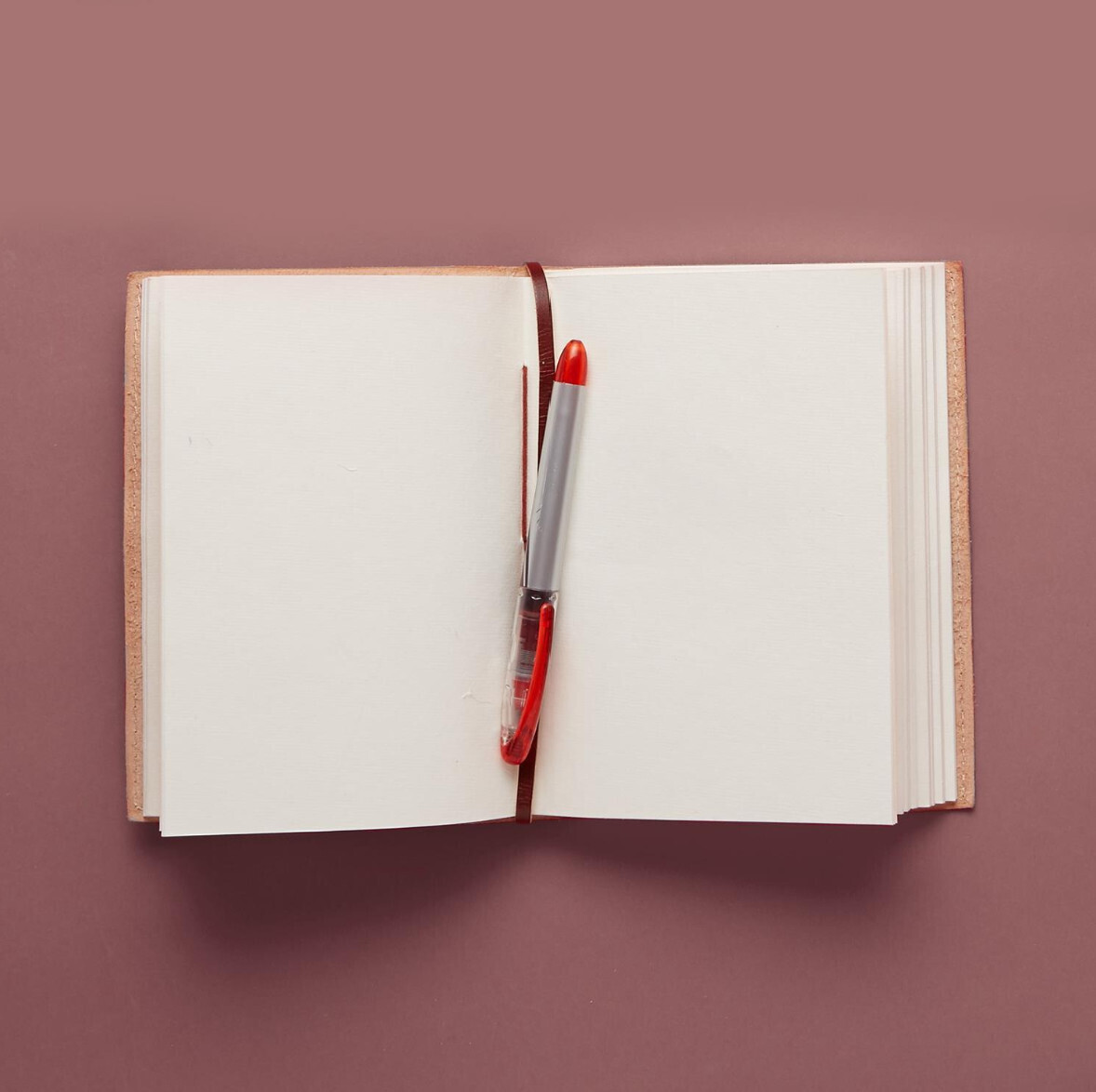 Genuine Leather Notebook with Embossed Saying