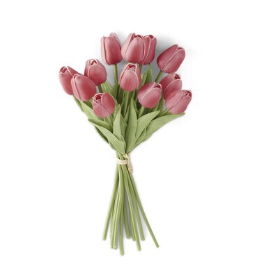 13.5" ROSE REAL TOUCH MINI TULIP BUNDLE (12 STEMS)