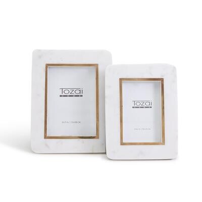 Hoxton White Marble Photo Frame