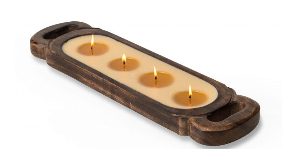 Himalayan Candle - Wooden Medium 40oz Bourbon Vanilla