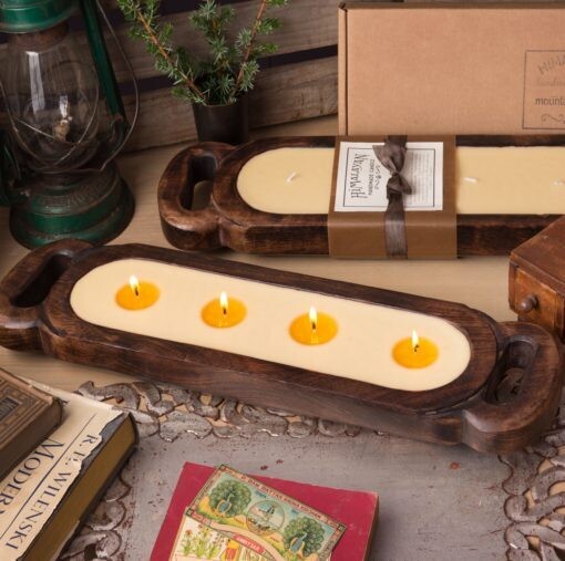 Himalayan Candle - Wooden Medium 40oz Tobacco Bark