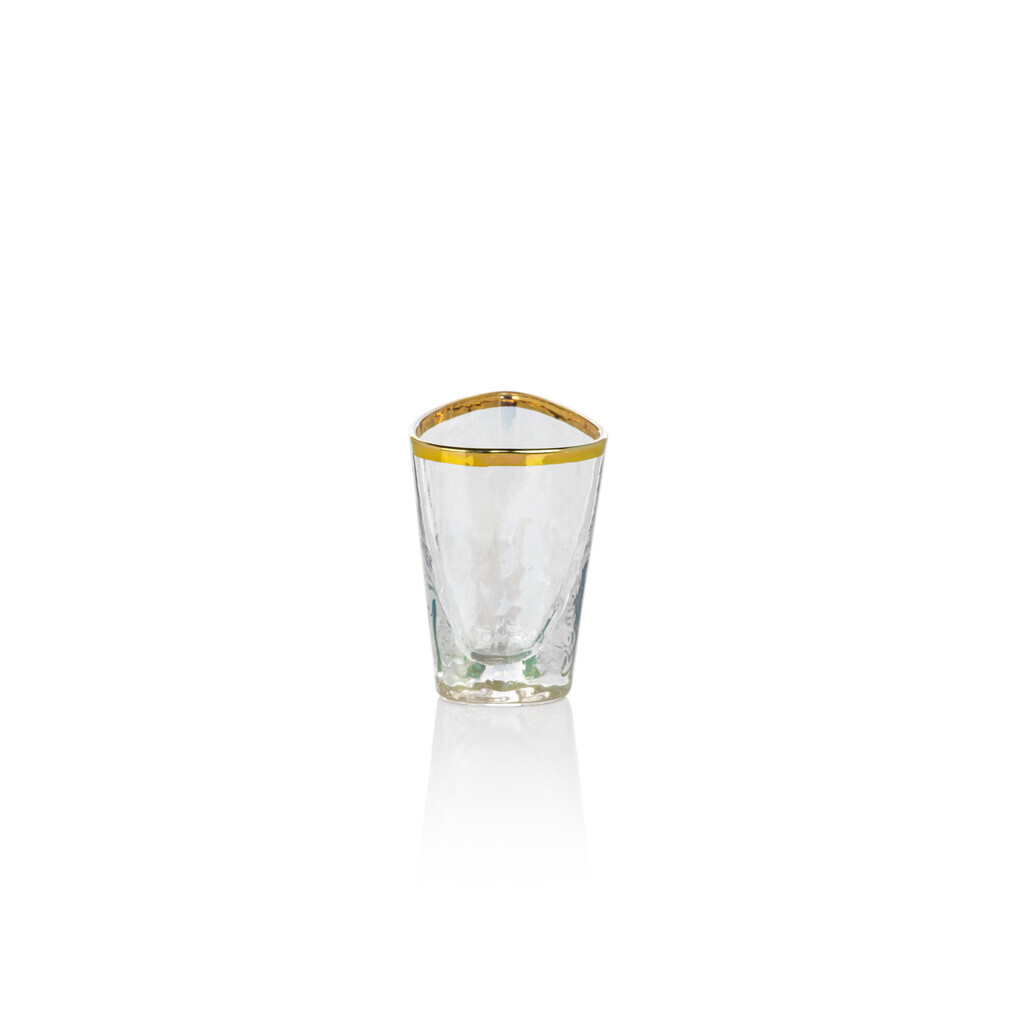 Aperitivo Triangular Shot Glass - Luster w/Gold Rim