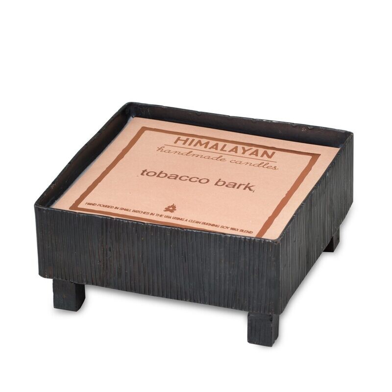 Himalayan Candle - Blacksmith Footed Forged Square Tobacco Bark