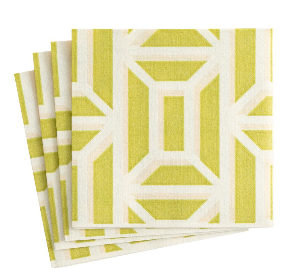 Garden Gate Paper Linen Luncheon Napkins in Grass
