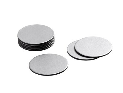 Round Luster Felt-Backed Coasters in Silver