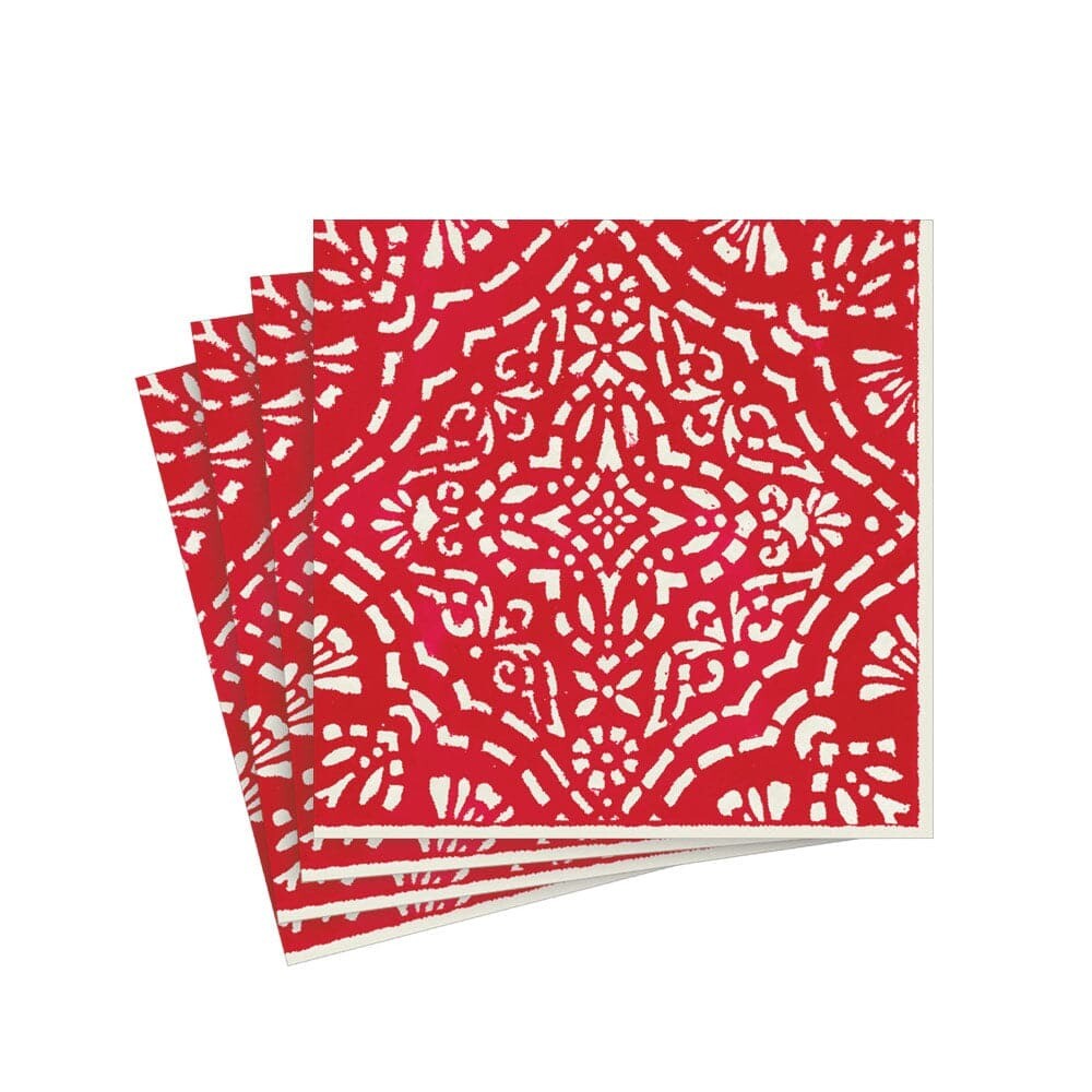 Annika Paper Cocktail Napkins in Red
