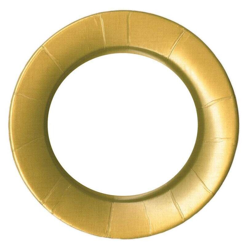 Linen Border Paper Dinner Plates in Gold