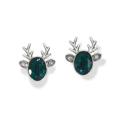 Reindeer Glitz Mini Post Earrings Green