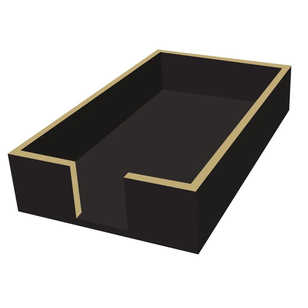 Guest Towel Holder Wood Black/Gold