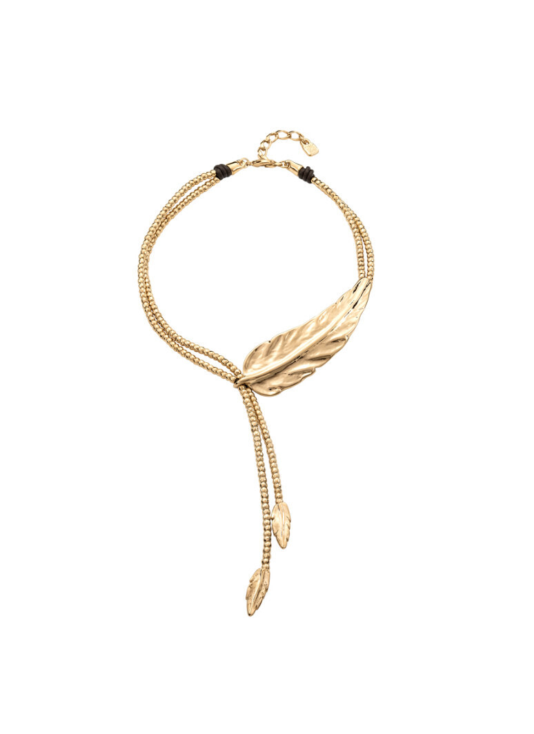 Feather/Pluma Necklace-Gold