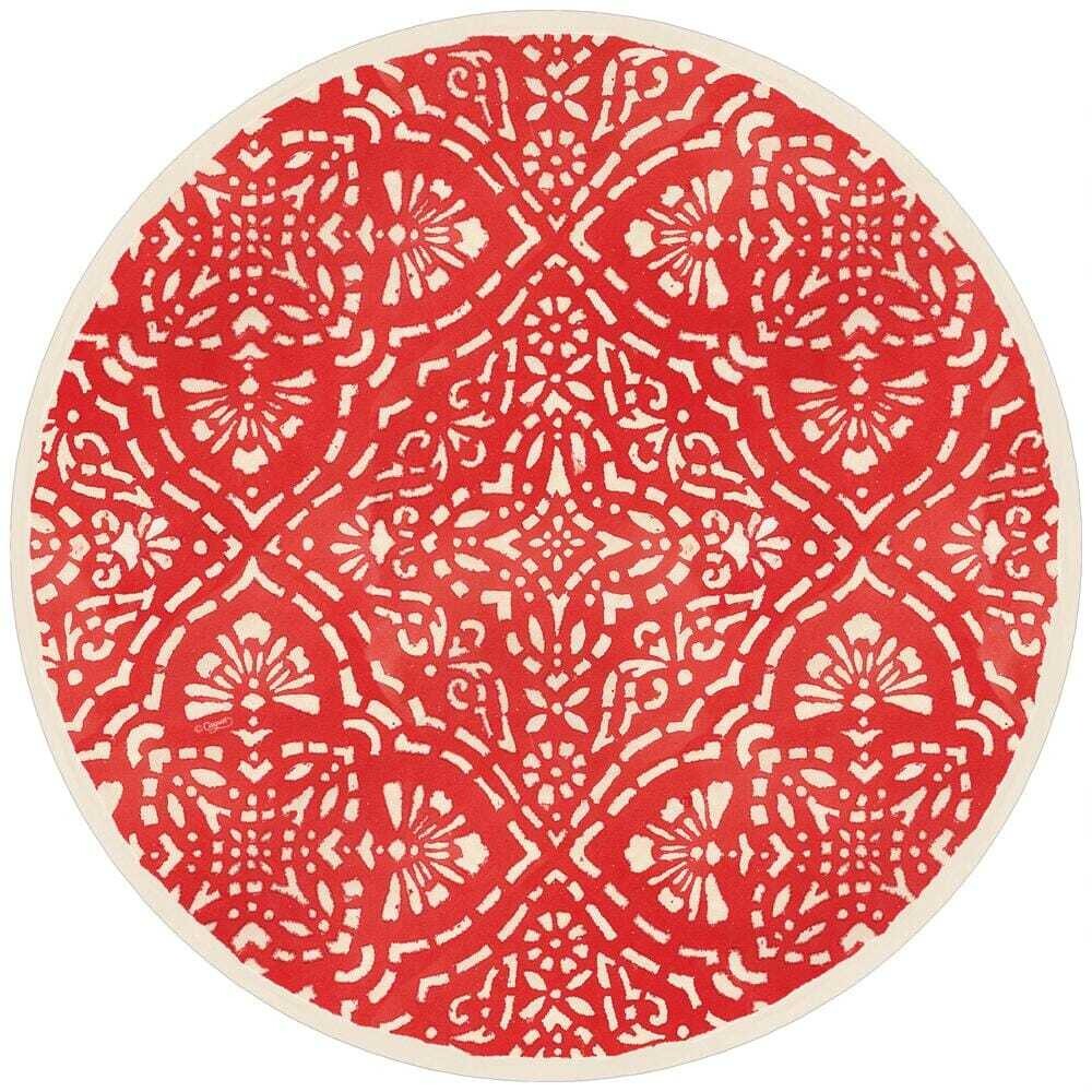 Annika Round Paper Placemats in Red