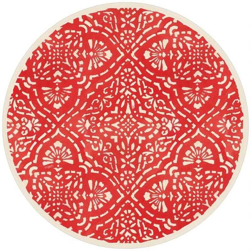 Annika Round Paper Placemats in Red