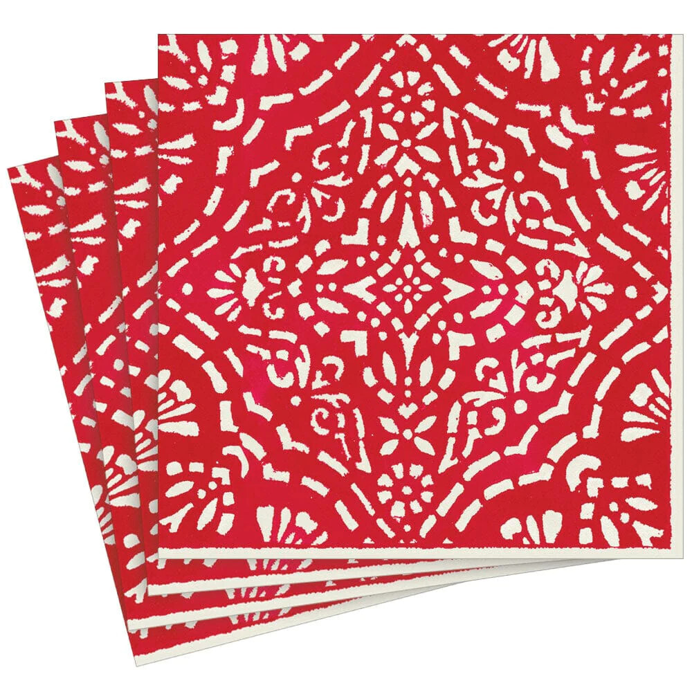 Annika Paper Linen Dinner Napkins in Red