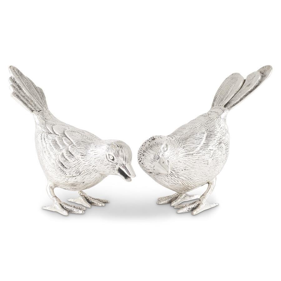 Antiqued Silver Song Birds