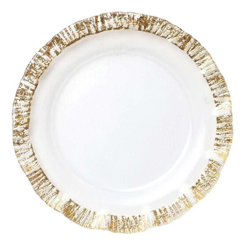 RUFOLO GLASS GOLD SERVICE PLATE/CHARGER