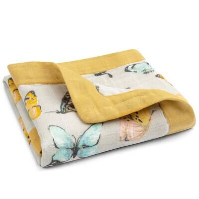 Butterfly Mini Lovey Two-Layer Muslin Security Blanket