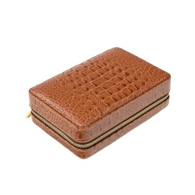 Cain Croco Cigar Travel Case (Brown)