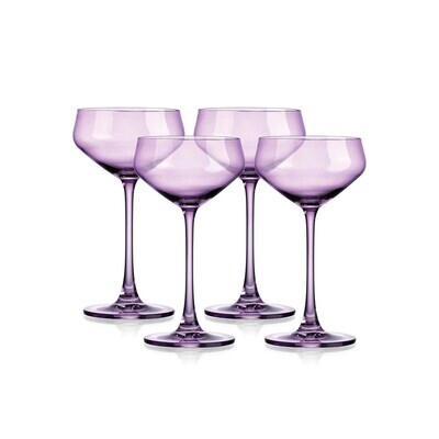 Sheer Lilac Champagne Coupe, Set of 4