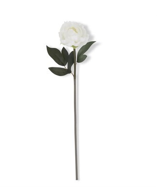 20" WHITE REAL TOUCH PEONY STEM