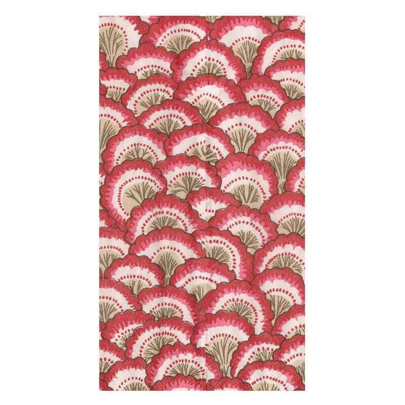 Pontchartrain Scallop Red Guest Towel Napkins