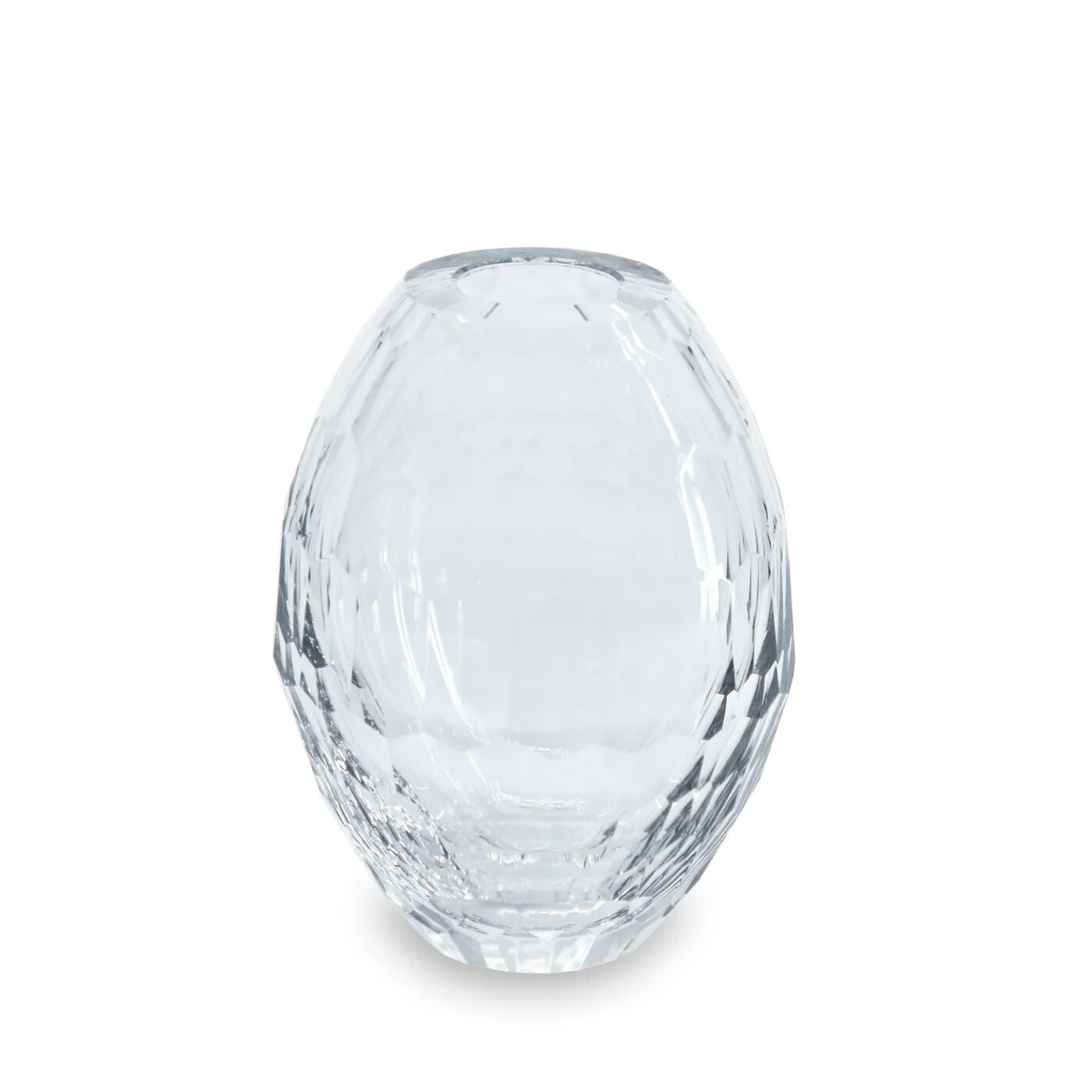 GLASS Faceted Teardrop Bud Vase (Clear)