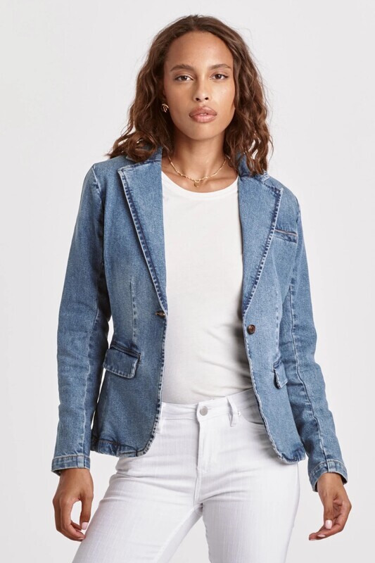 MINAH DENIM BLAZER JACKET SANTOS