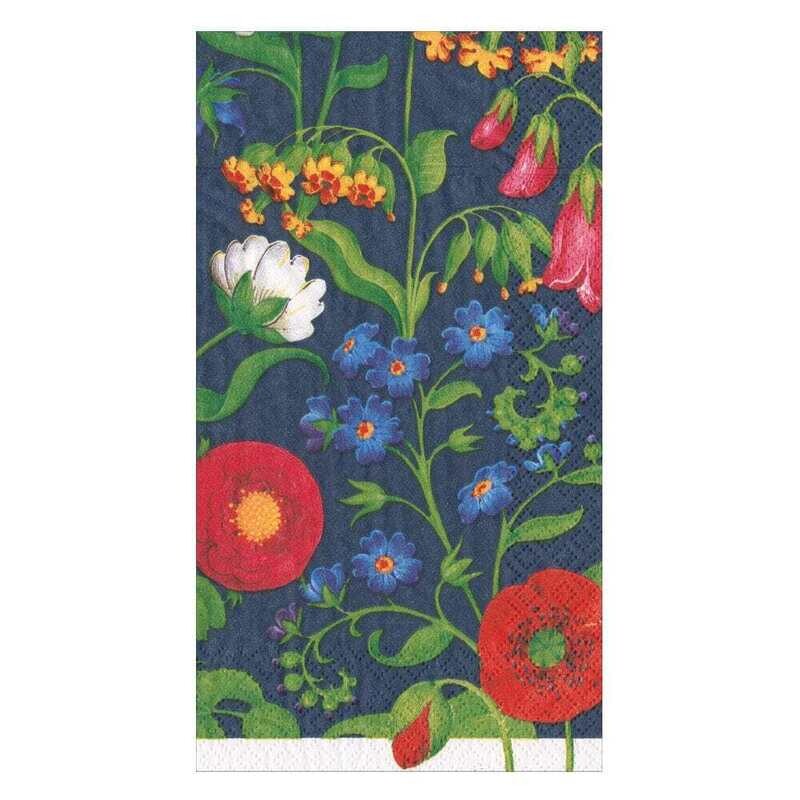 Cloisters Garden Guest Towel Napkins in Navy