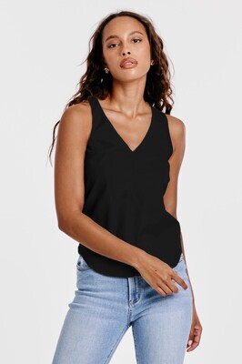 SUSANA MIX MEDIA TANK BLACK VEGAN LEATHER