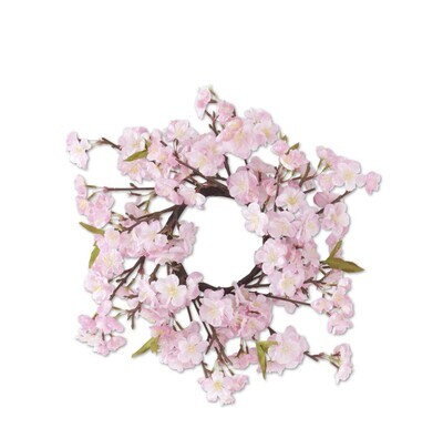 14" PINK CHERRY BLOSSOM CANDLE RING (4DIA.)
