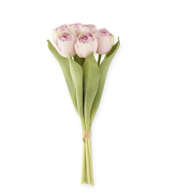 13" PINK REAL TOUCH TULIP BUNDLE (6 STEM)