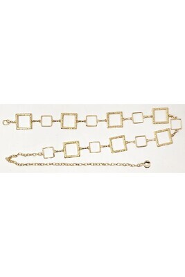 Metal Square Link Belt-Gold