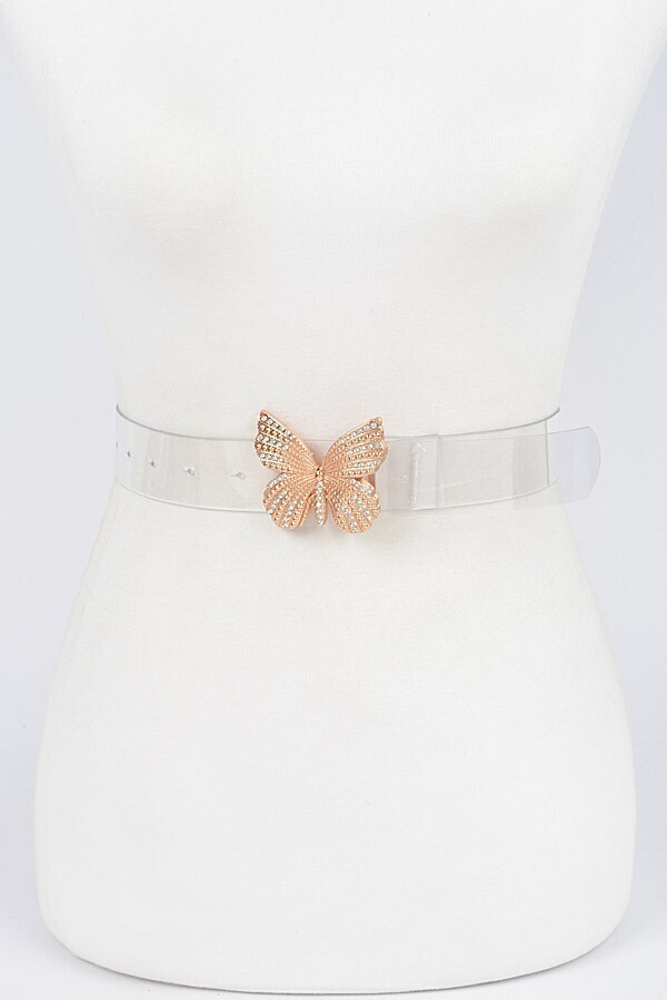 Gold Butterfly Rhinestone Belt